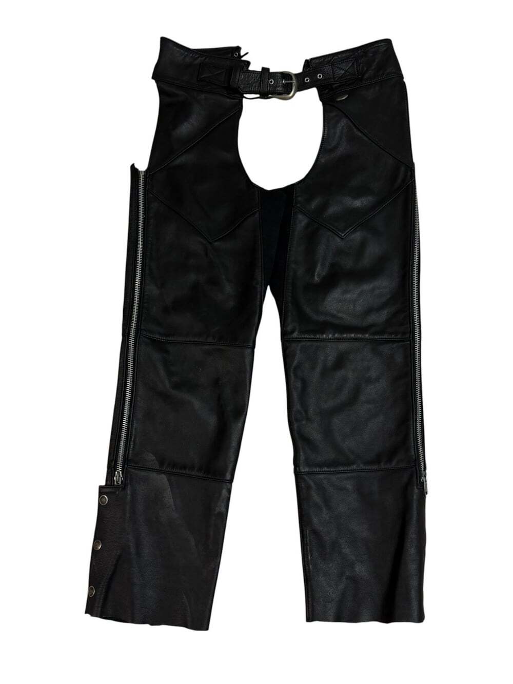 Harley-Davidson Black Leather Chaps Women's Large Motorcycle Riding Pant